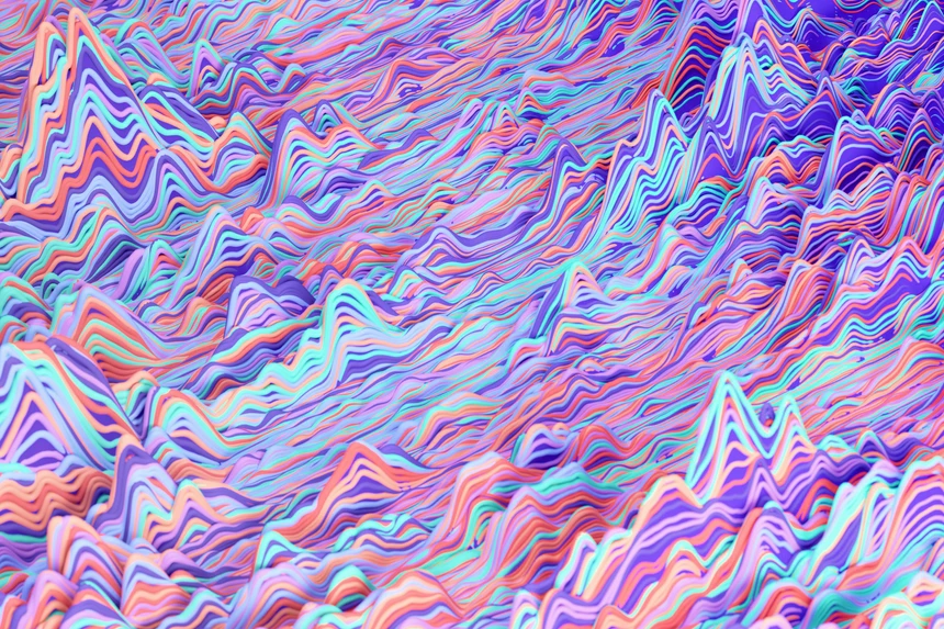 A colorful abstract background with wavy lines by Maxim Berg